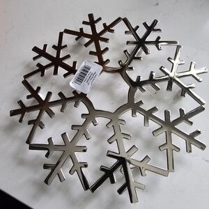 Metal Trivet Gorham "Let It Snow" Silver